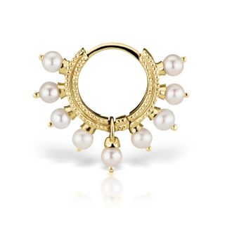 Pearl Coronet Hoop Oro Giallo
